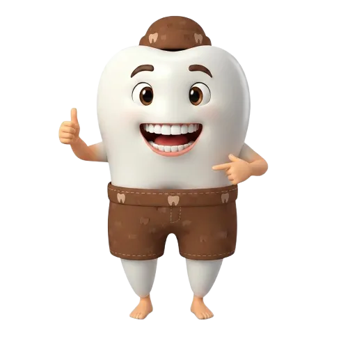 Cute tooth character mascot